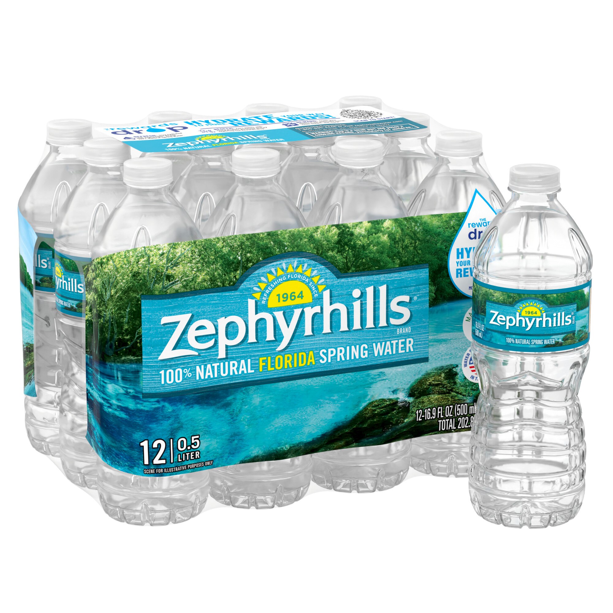 Zephyrhills Brand 100% Natural Spring Water, 12 ct, 16.9 oz