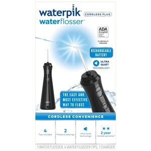 Waterpik Cordless Plus Rechargeable Water Flosser, WP-462, Black