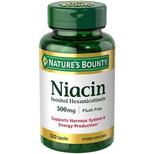Nature's Bounty Flush Free Niacin Capsules 500mg, 120CT
