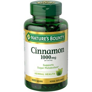 Nature's Bounty Cinnamon Capsules 1000mg, 100CT