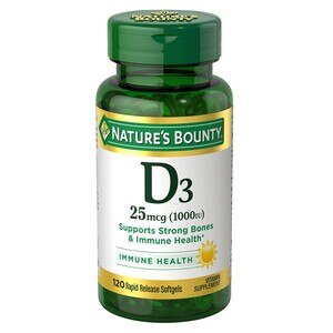 Nature's Bounty Vitamin D3  Rapid Release Softgels, 25 mcg