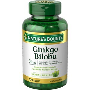 Nature's Bounty Ginkgo Biloba Capsules 60mg, 200 CT