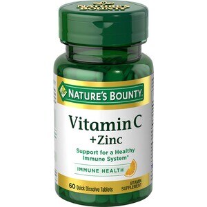 Nature's Bounty Vitamin C Plus Zinc Quick Dissolve Tablets, 60 CT