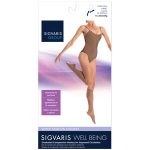 SIGVARIS Sheer Fashion Knee High Compression Socks , Black