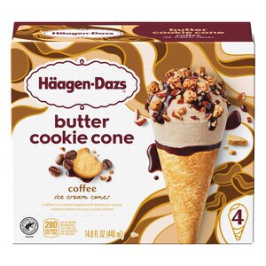 HAAGEN-DAZS Cookie Cone Ice Cream Coffee 4x3.72floz Box