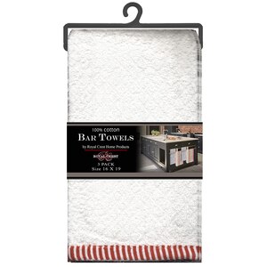 Royal Crest 100% Cotton Bar Towels, 3 CT