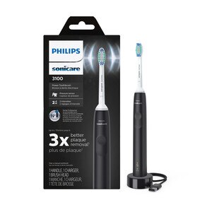 Philips Sonicare 3100 Rechargeable Electric Power Toothbrush with Pressure Sensor, HX3681/04, Black