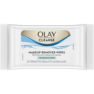 Olay Cleanse Makeup Remover Wipes, Fragrance Free, 25CT
