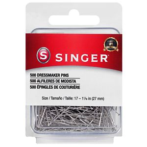 Singer Dressmaker Straight Pins Nickel-Plated Steel Size 17