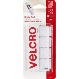 VELCRO Stick Back Fastener, White, 12 ct