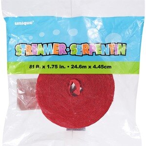 Omni Party 81 Foot Crepe Streamer Red