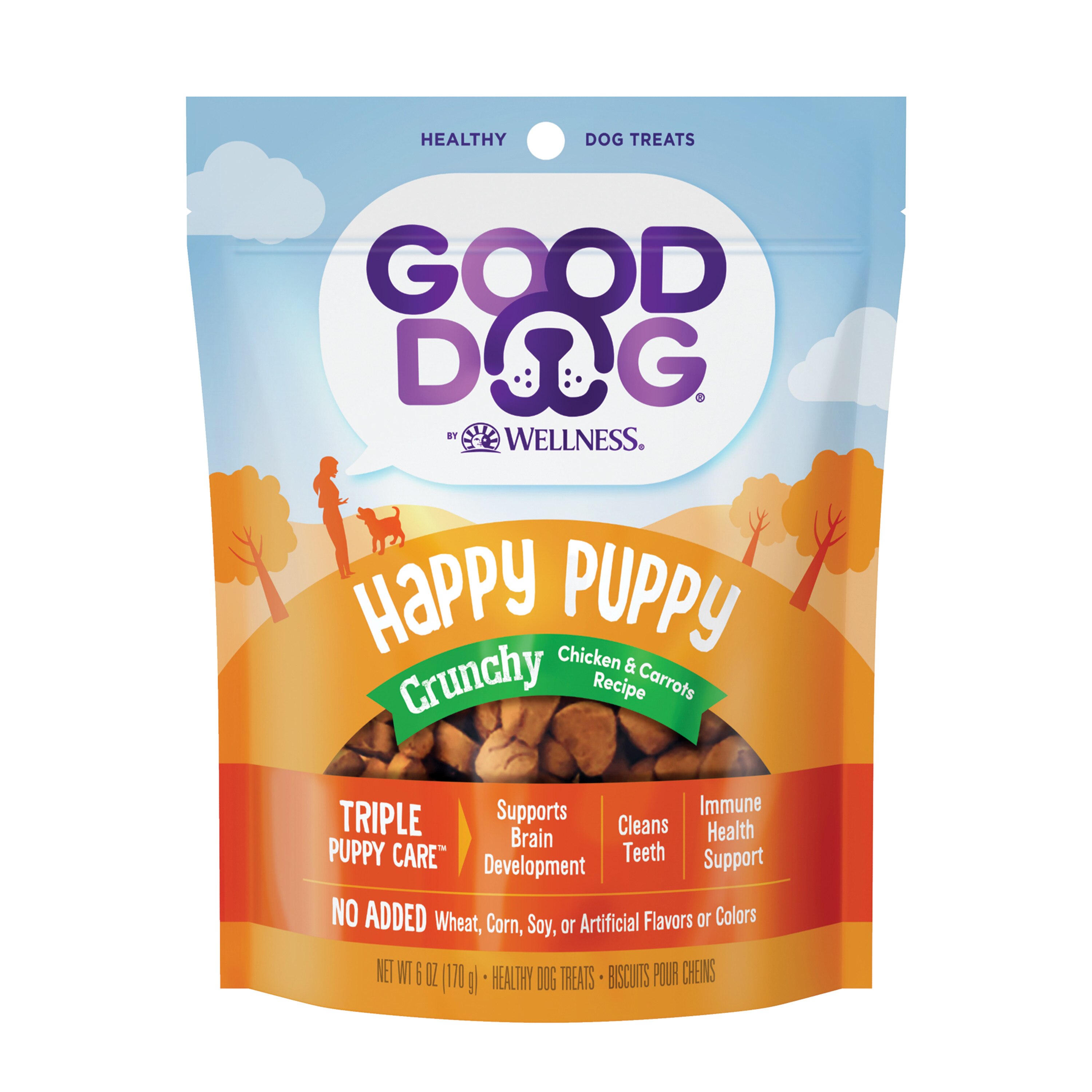 Good Dog by Wellness Happy Puppy Treats Chicken & Carrots Recipe, 6oz