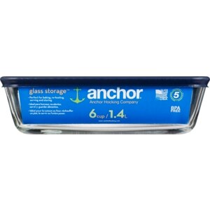 Anchor Glass Storage, Holds 6 Cups