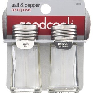 Good Cook Salt & Pepper Set Genuine Glass with Stainless Steel Caps