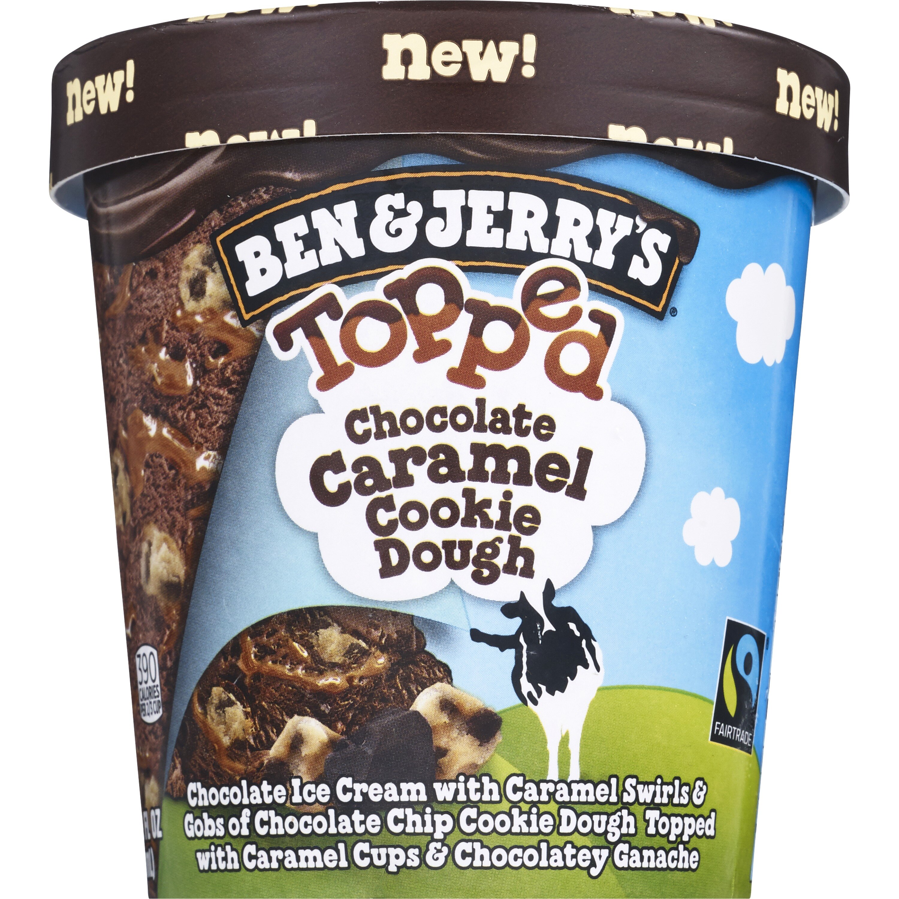 Ben & Jerry's Non-GMO Chocolate Caramel Cookie Dough Topped Ice Cream, 15.2 oz