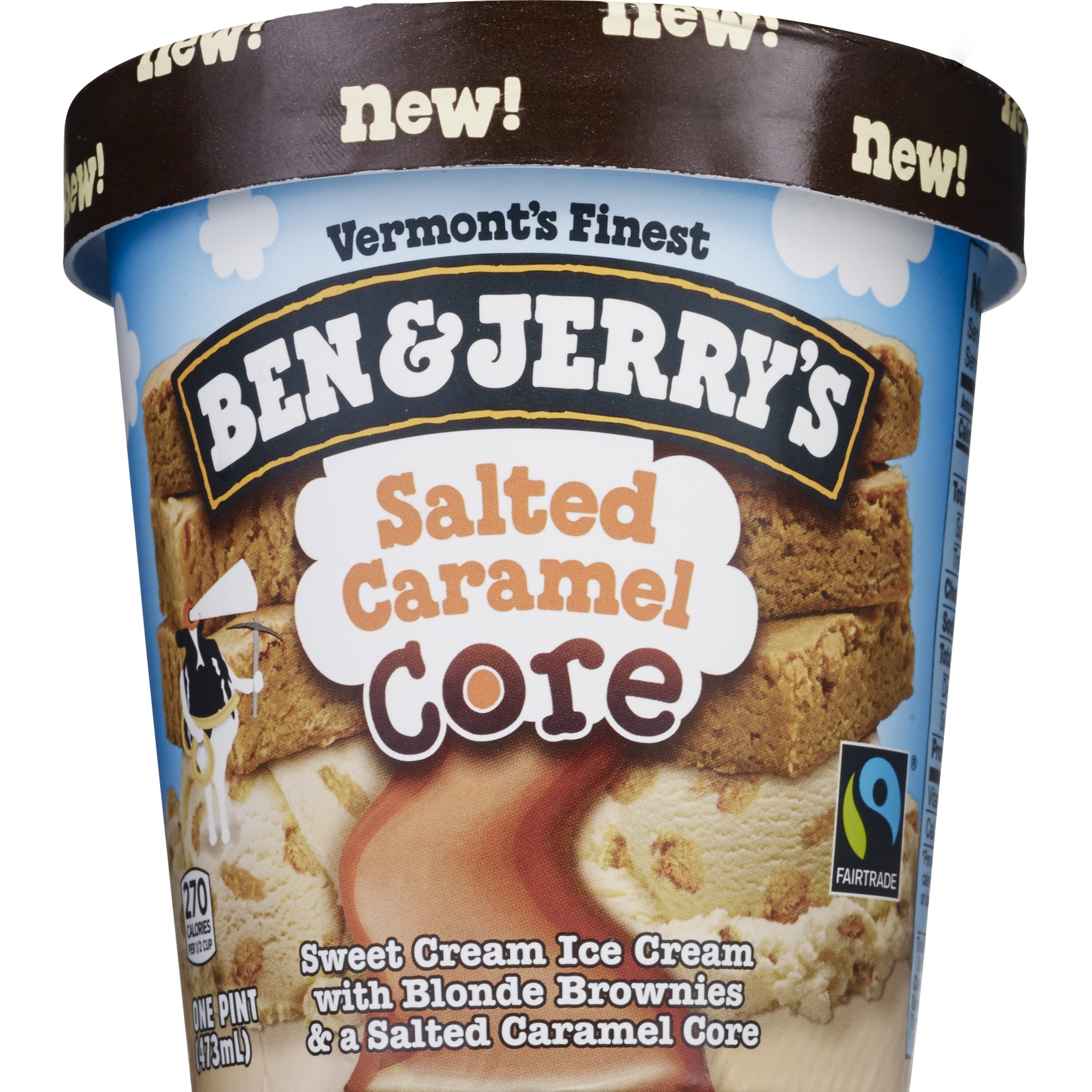Ben & Jerry's Non-GMO Ice Cream Pint Salted Caramel Core, 16 oz