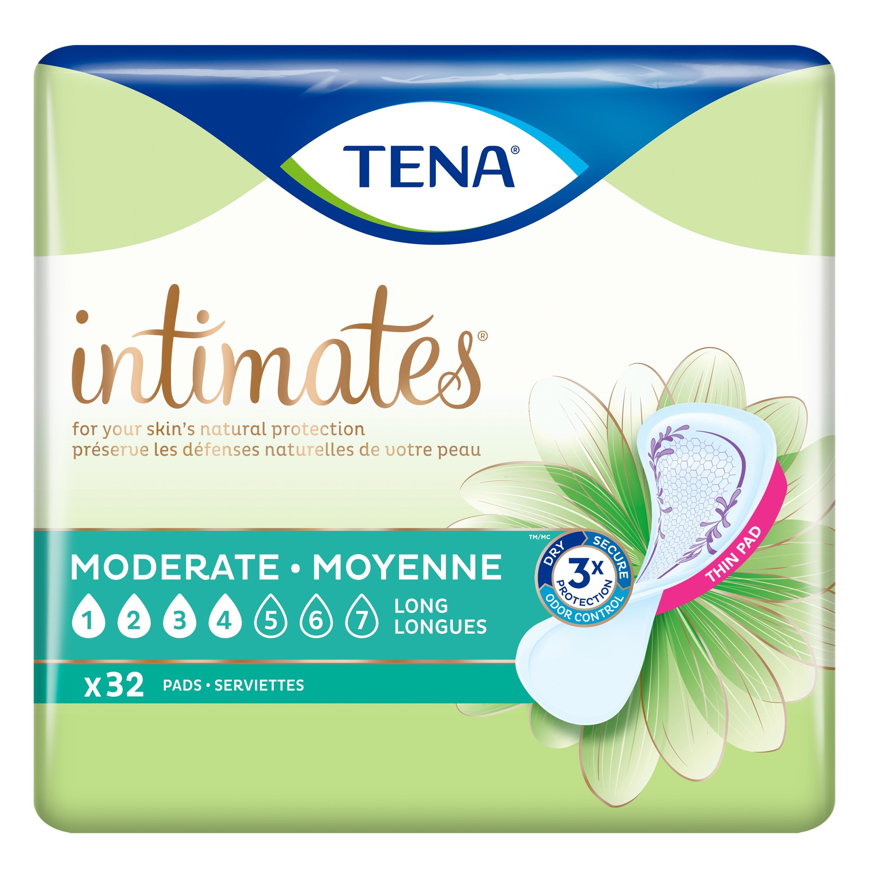 Tena Incontinence Pads For Women Moderate Absorbancy Thin