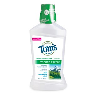Tom's of Maine Wicked Fresh Fluoride-Free Mouthwash, Alcohol-Free, Cool Mountain Mint, 16 OZ