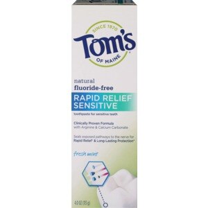 Tom's Of Maine Rapid Relief Sensitive Natural Fluoride-Free Toothpaste, Fresh Mint