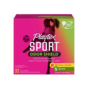 Playtex Sport Tampons, Multi-Pack Fresh Scent, Regular and Super, 32 CT