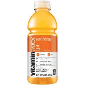 Vitaminwater Zero Sugar Rise, Electrolyte Enhanced Water W/ Vitamins, Orange Drink, 20 OZ