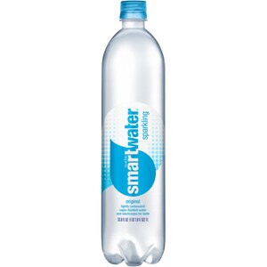 Smartwater Sparkling Water, Vapor Distilled Carbonated Water Bottle, 1 Liter