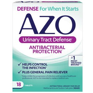 AZO Urinary Tract Defense Antibacterial Plus Urinary Pain Relief Tablets
