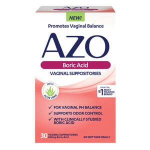 AZO Boric Acid Vaginal Suppositories, 30 CT