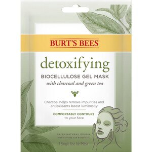 Burt's Bees Detoxifying Biocellulose Gel Mask with Charcoal and Green Tea