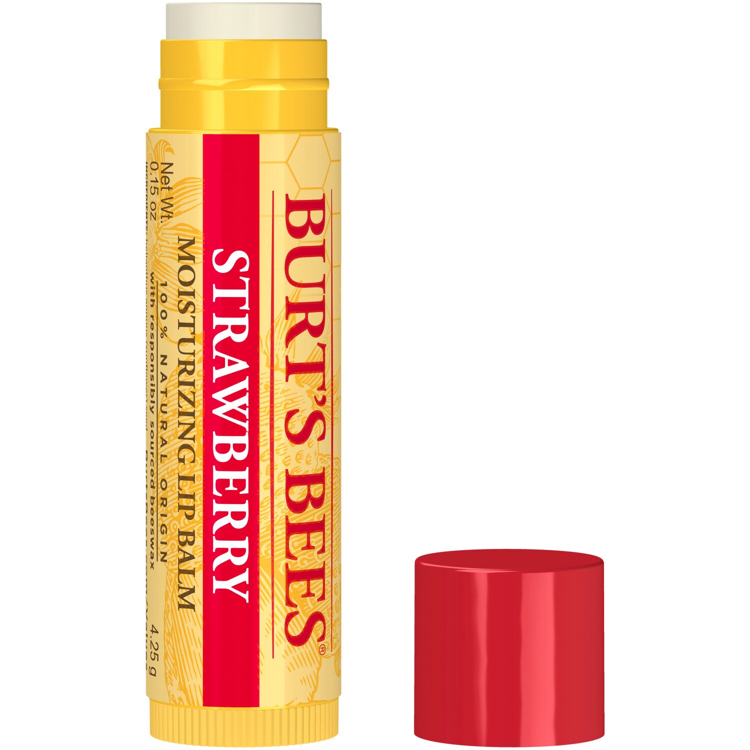 Burt's Bees 100% Natural Moisturizing Lip Balm, Strawberry with Beeswax & Fruit Extracts
