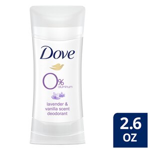 Dove 0% Aluminum 24-hour Deodorant Stick, Lavender & Vanilla, 2.6 OZ