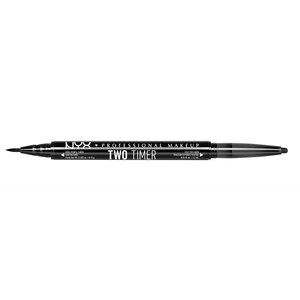 NYX Professional Makeup Two Timer, Dual Ended Eyeliner, Jet Black