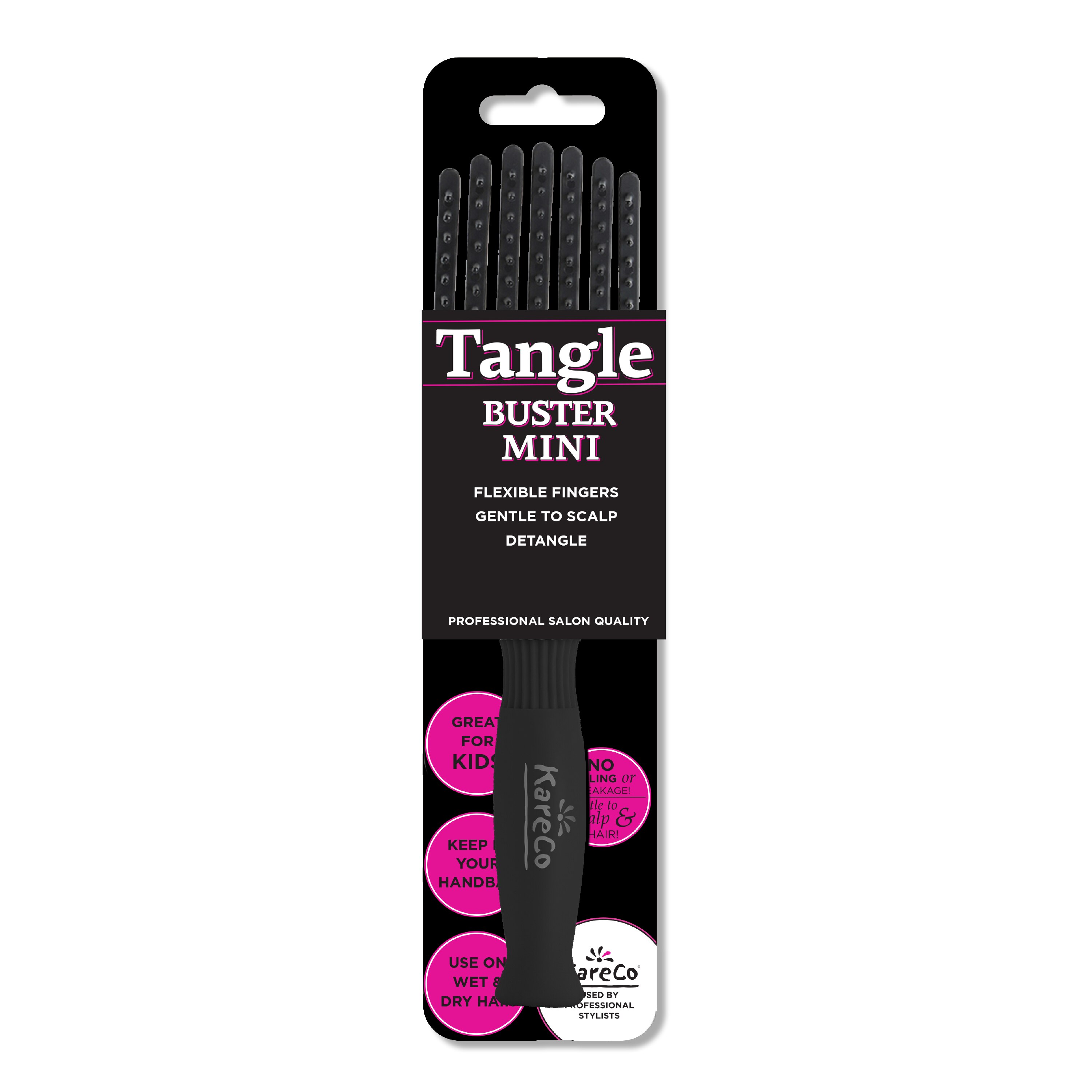 KareCo Tangle Buster Mini Hair Brush, Black