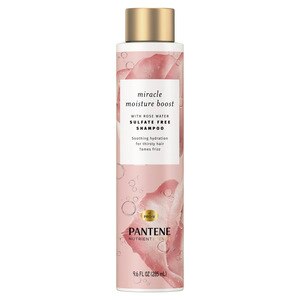 Pantene Nutrient Blends Miracle Moisture Boost Rose Water Shampoo for Dry Hair, Sulfate Free, 9.6 OZ