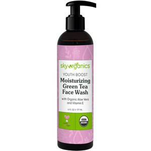 Sky Organics Youth Boost Moisturizing Green Tea Face Wash, 6 OZ