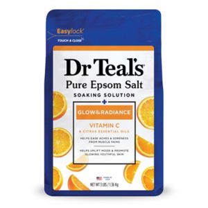 Dr Teal's Pure Epsom Salt Soaking Solution, Glow & Radiance with Vitamin C & Citrus Essential Oils