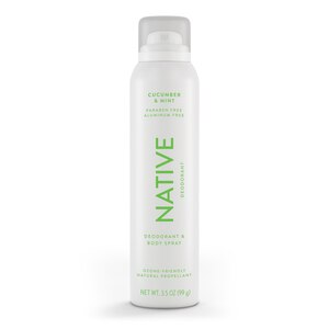 Native Aluminum Free All Day Deodorant & Body Spray, Cucumber & Mint, 3.5 OZ