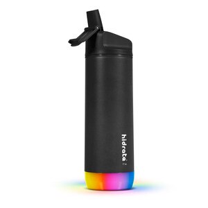 HidrateSpark Steel LED Tumbler with Straw, Black, 17 oz