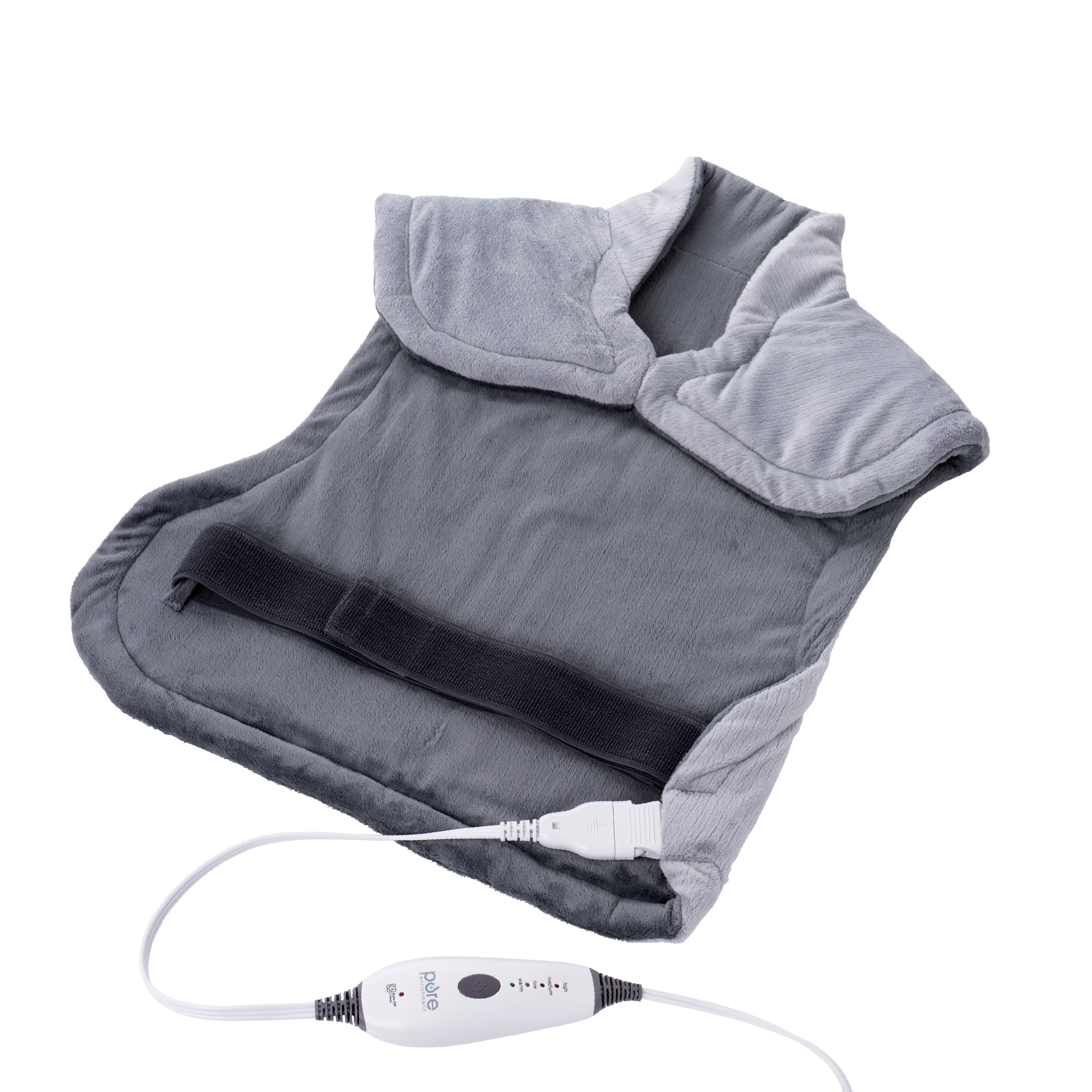 Pure Enrichment PureRelief XL Extra-Long Back and Neck Heating Pad, Gray