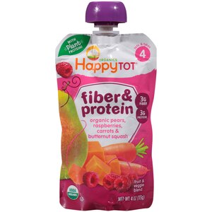 HappyTot Fiber & Protein Organic Fruit & Veggie Blend Pouch, 4 OZ