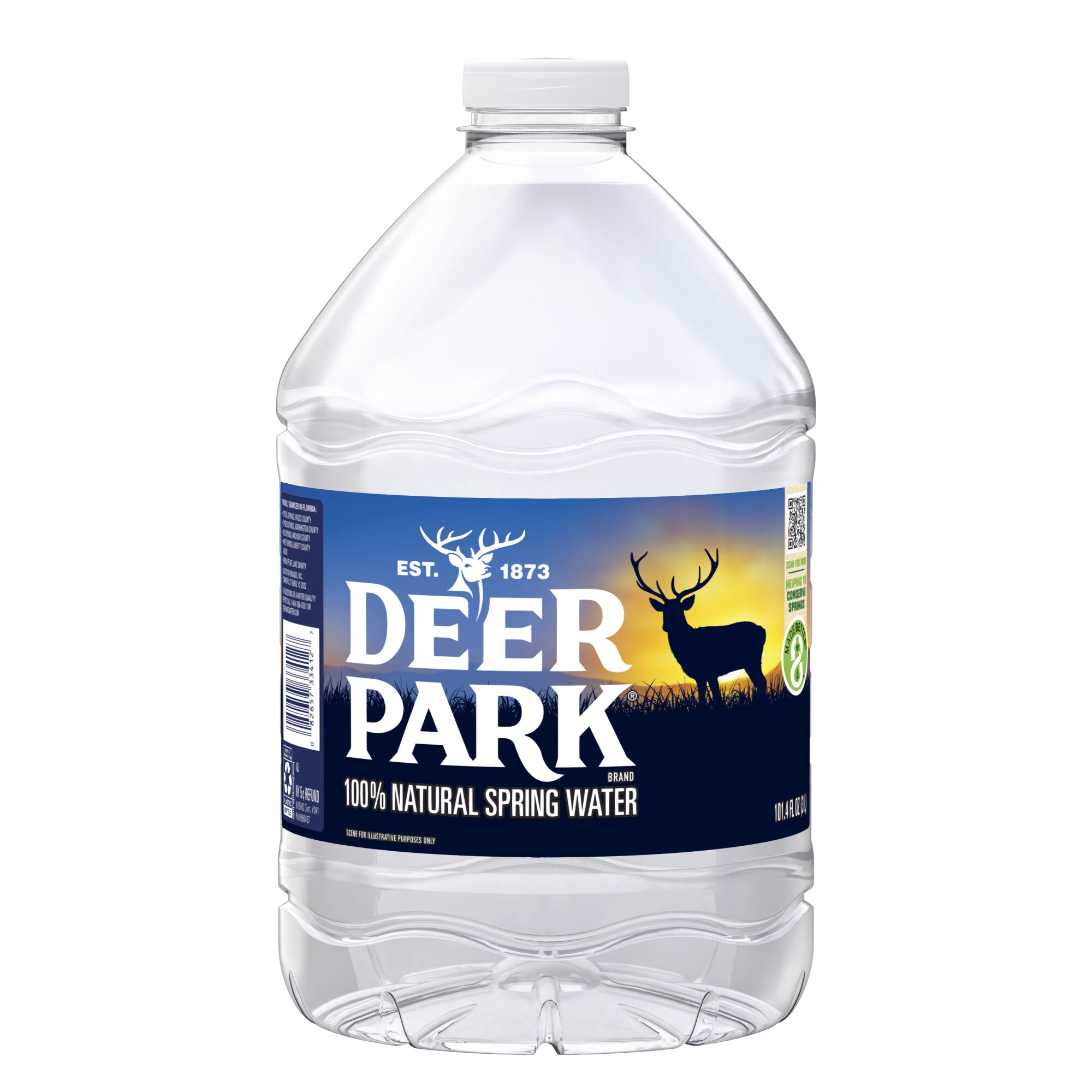 Deer Park 100% Natural Spring Water Plastic Jug, 101.4 oz