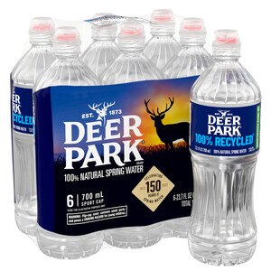 Deer Park 100% Natural Spring Water, Sport Cap Bottles, 6 ct, 23.7 oz