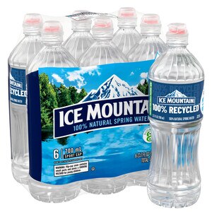 Ice Mountain 100% Natural Spring Water, Sport Cap Bottles, 6 ct, 23.7 oz
