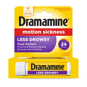 Dramamine Motion Sickness Less Drowsy Tablets, 8 CT