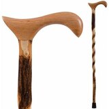 Brazos Twisted Hickory Derby Handcrafted Wood Walking Cane, thumbnail image 1 of 3