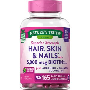Nature's Truth Hair, Skin & Nails with Biotin Softgels, 5,000 mcg, 165 CT