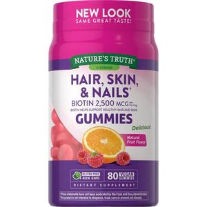 Nature's Truth Gorgeous Hair, Skin & Nails Gummies with Biotin, 2,500 MCG