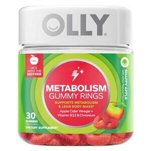 Olly Metabolism Gummy Rings Snappy Apple Flavor, 30 CT