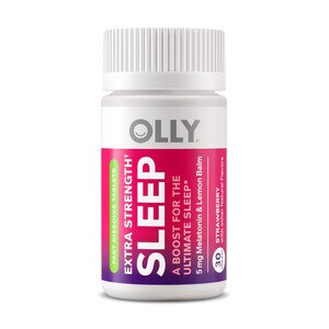OLLY Extra Strength Sleep Fast Dissolve Tablets, 5mg Melatonin, Vegan, Strawberry, 30 CT