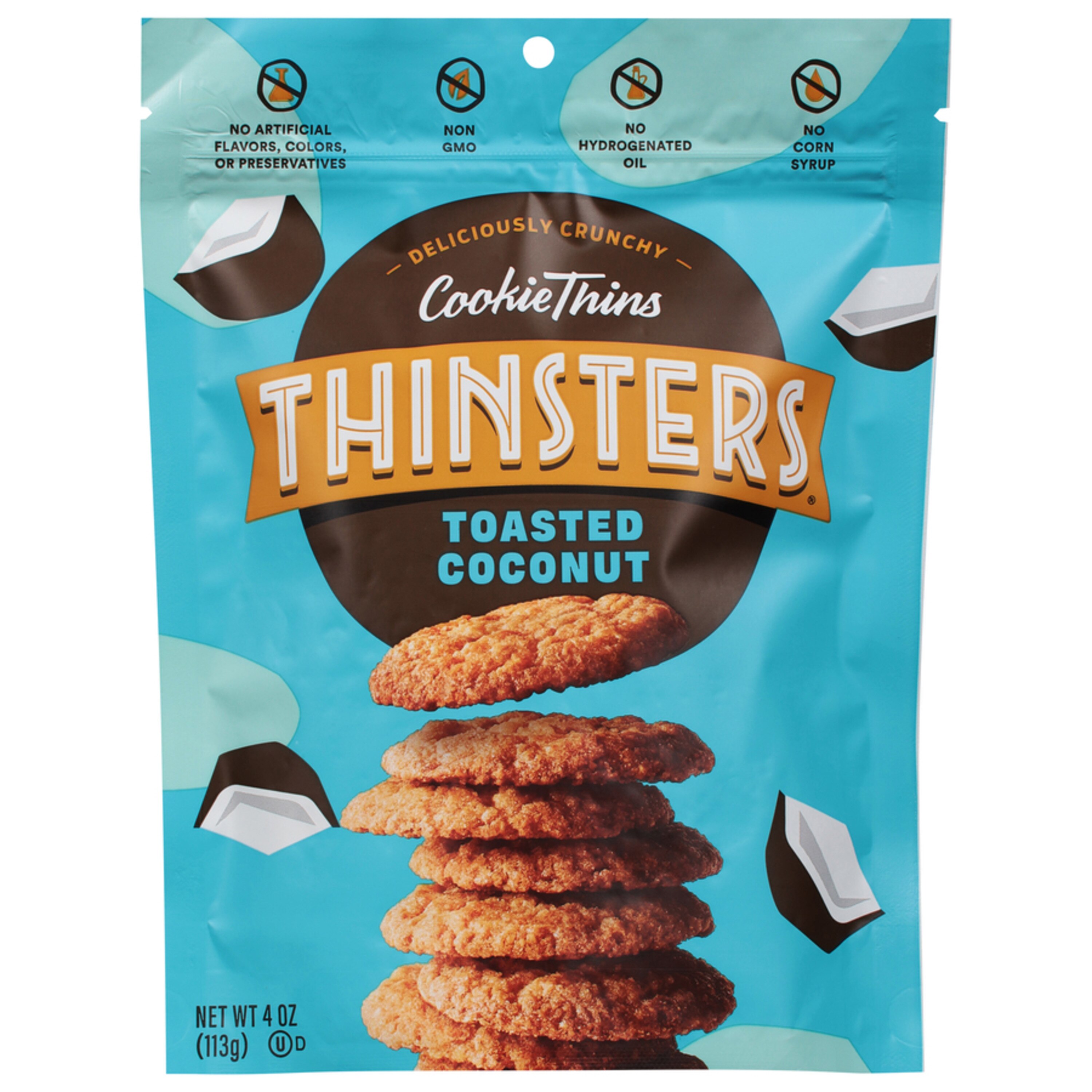 Thinsters, Toasted Coconut, Cookie Thins, 4 oz
